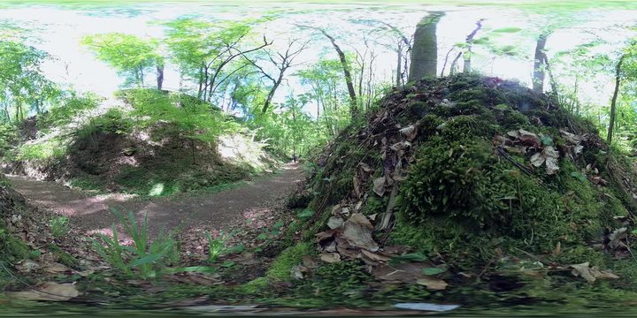 360VR, Senior wandert durch die wildromantische Schlucht, VR360