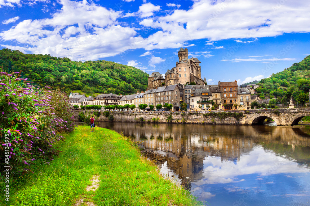 Wall mural estaing- one of the most beautiful villages of france (aveyron)