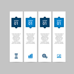 Modern Infographic Options Banner with 4 options. Vector infographic element. - Vector