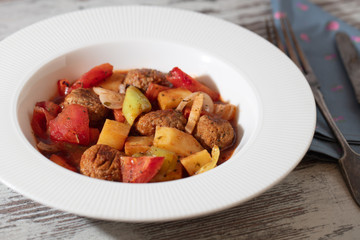 Izmir kofte / Turkish traditional meatball. Hungry, food..