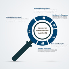 Unique Business Infographics with 4 options. Vector infographic element. - Vector