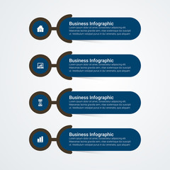 Unique Business Infographics with 4 options. Vector infographic element. - Vector