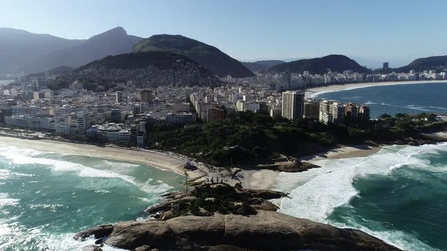 Sunrise Copacabana and Ipanema&acute;s Beach - Drone view