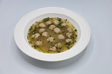 a bowl of beef ball soup, chinese styles
