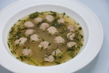 a bowl of beef ball soup, chinese styles
