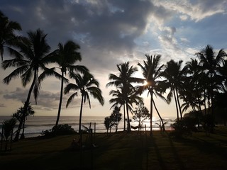 Fototapeta na wymiar Coucher de Soleil à Grande Anse (Île De La Réunion)