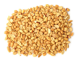 Pile of salted peanuts.
