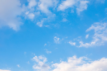 high blue summer sky. the wind accelerates small clouds. weather improvement concept