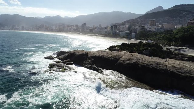 Arpoador Rock, Rio de Janeiro, drone image.
