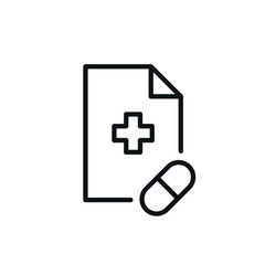 Fototapeta premium Modern prescription icon. Prescription icon in modern line style. Pharma vector