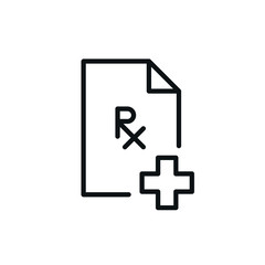 Obraz premium Modern prescription icon. Prescription icon in modern line style. Pharma vector