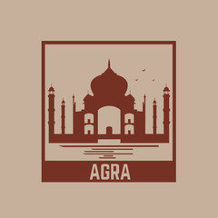 Taj Mahal, Agra  India. Vector illustration