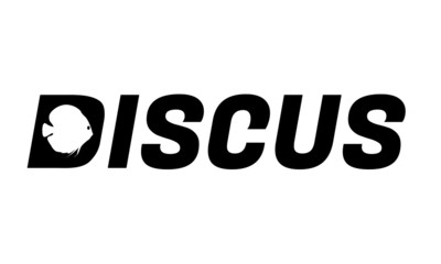 Discus fish logo. Label or icon vector template