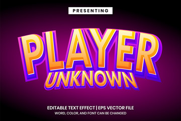 Popular player unknown game logo style editable text effect