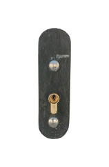 black leather case isolated on white