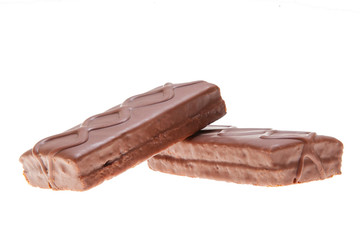 Chocolate biscuits Isolated on the White Background