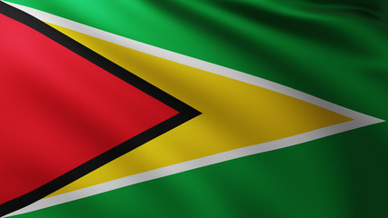Large Flag of Guyana fullscreen background in the wind