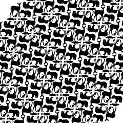 Pattern forest animals deer bear fish rabbit graphic ilustration