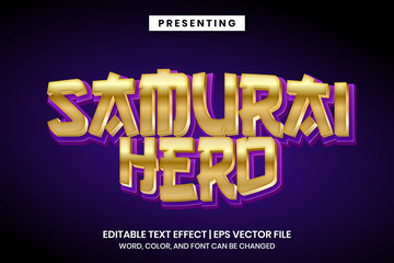 Editable text effect - samurai hero japanese game style