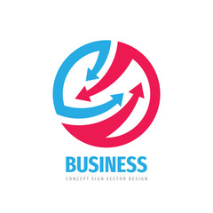 Arrows direction - business logo design. Strategy development logo sign. Vector illustration. 