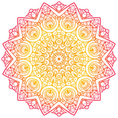 Vector round abstract circle. Mandala style. Decorative element, colored circular design element.