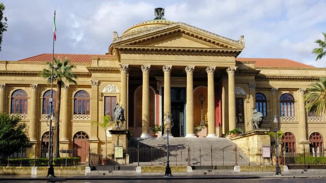 Beautiful Teatro Massimo Vittorio Emanuele in Palermo, Sicily. 