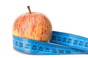 apple with measuring tape