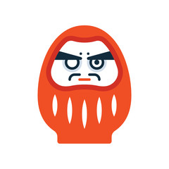 Daruma Japanese traditional doll vector icon