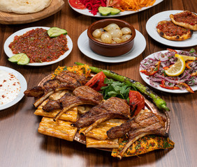 Sliced Lamb Chops with appetizer