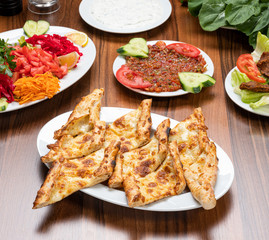 Cheese Pizza, Pita. Traditional Turkish cuisine