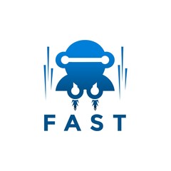 Fast logo, Rocket logo, Fast Mobile logo icon