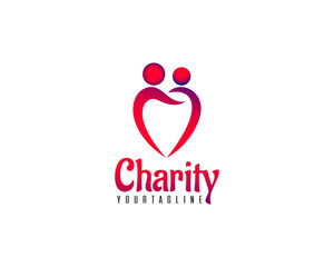 Professional and international charity donation organization or foundation logo design full vector 