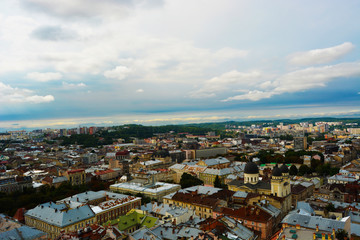 Fototapeta na wymiar old city aerial view