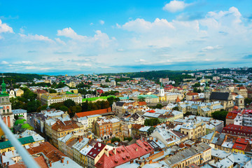 Fototapeta na wymiar old city aerial view