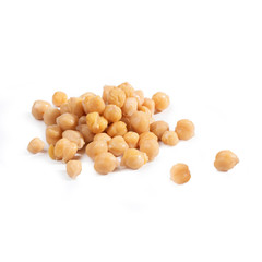 Chickpeas, Boiled, Heap – Isolated on White Background