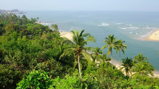 Tropical landscape with an empty beach in Maharashtra, Southern India