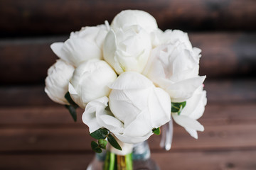  Cute and lovely peony. many layered petals. Bunch pale pink peonies flowers light gray background