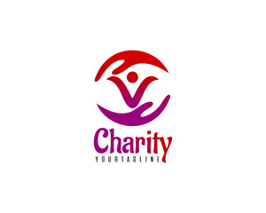 Professional and international charity donation organization or foundation logo design full vector 