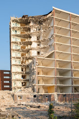demolition of apartment building