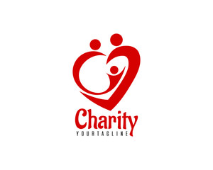 Professional and international charity donation organization or foundation logo design full vector 