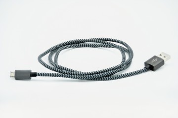 High Resolution Picture Of USB Cable Isolated On White Background 