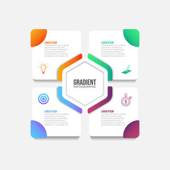  4 steps timeline infographic template