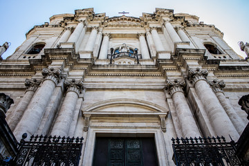 Church of Catania, Italy, Baroque architecture in Sicily, ancient art building of the city