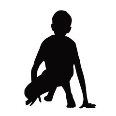 a boy body silhouette vector