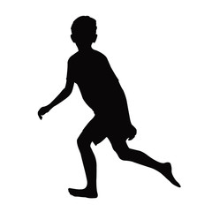 a boy walking body silhouette vector