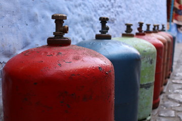 Fototapeta na wymiar Gas cylinders