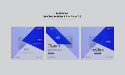 Corporate medical health care social media template design