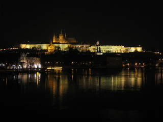 Prague castle view at night