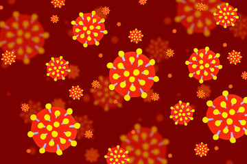 Fototapeta na wymiar Paper-cut of corona-virus