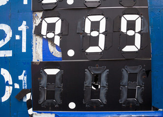 Numbers on the information board